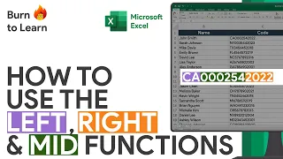 How to use the LEFT RIGHT and MID FUNCTIONS Excel Tutorial