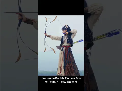 100% Handcrafted Double Recurve Bow with Chinese Traditional Costume #bow #craft #chinese