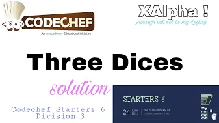THREE DICE solution Codechef Starters 6 Division 3
