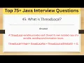 Top 75 Tricky Java Interview Questions - What is ThreadLocal