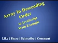 javaScript Tutorial For Beginners 17 How to display array in Descending order javaScript