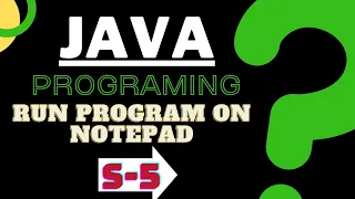 Write and Run Java Program on Notepad Java Program tutorial on Notepad Set Path for Program