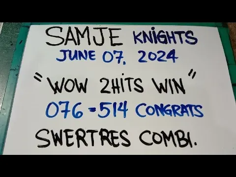 Download MP3 CONGRATS 2HITS WIN 076 AND 514 | SWERTRES BEST COMBI JUNE 07, 2024