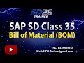 SAP SD Class 35 Bill of Material BOM SD26 Trainer YouTube Channel