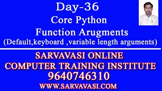 Online Core Python Function Arguments Default keyboard variable length arguments Day-36
