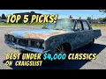 Best Under 4 000 Classic Cars For Sale by owner on Craigslist - Top 5 Picks