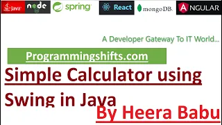 Simple Calculator using Swing in Java