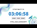 JavaScript Stopwatch JavaScript Basic Projects HTML CSS JavaScript