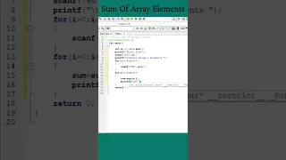 Sum of elements of 1-D Array C Program