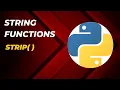 Strip in Python Python Tutorial in Hindi String in Python strip String Function in Python