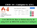 CI4 CRUD- How to Delete data by id from database using GET and DELETE method in Codeigniter 4