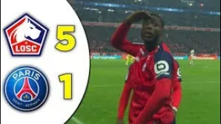 ملخص مبارات باريس سان جيرمان ضد ليل 1 5 سقوط مذل لباريس 