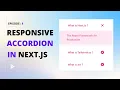 Responsive Accordion in Next js with Tailwind CSS from scratch