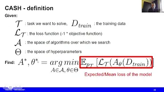 Automated Machine Learning Combined Algorithm Selection and Hyperparameter Optimization CASH