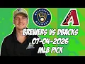 Milwaukee Brewers vs Arizona Diamondbacks 26 MLB Pick Prediction MLB Betting Tips