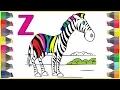 ABC Alphabet Coloring Pages Learning Letter A to Z Coloring Pages For Kids Baby Z for Zrbra