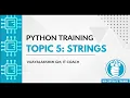 Topic 5 Strings in Python Vijayalakshmi G M Trainer