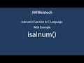 isalnum in c isalnum in c isalnum function in c isalnum function in c language LEC