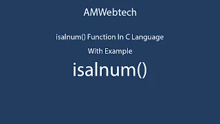 isalnum in c isalnum in c isalnum function in c isalnum function in c language LEC