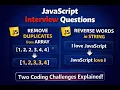 Remove Duplicates from Array Reverse Words in String Using JavaScript Interview Questions