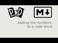 Pandoc s Markdown Adding line numbers to a code block