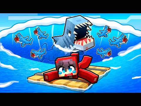Download MP3 We’re STRANDED By A SHARK TSUNAMI in Minecraft!