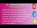 Lec 15 Different types of Selector in CSS CSS Lec 2