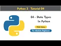 04 Data Types in Python For Beginners With Notes