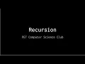 Java CP Lesson 7 Recursion