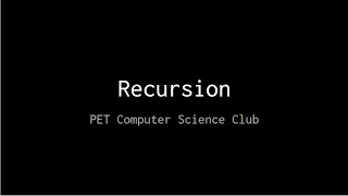 Java CP Lesson 7 Recursion