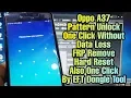 Oppo A37 Pattern Unlock One Click Without Data Loss Restore Factory FRP Remove By EFT Dongle