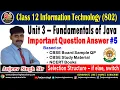 32 if else and switch in Java Question Answer Class 12 IT 802 Unit 3 Java Question Answer