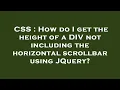 CSS How do I get the height of a DIV not including the horizontal scrollbar using JQuery