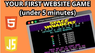 Your first GAME using HTML and JS under 5 minutes SPACE INVADERS BEGINNER TUTORIAL