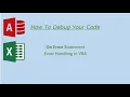 How to use On Error statements in VBA