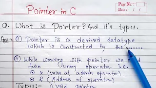 What is pointer and it s types in c pointer in c programming pointers in c