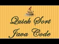 QUICK SORT JAVA CODE ALGORITHMS