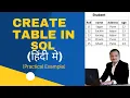 Create Table in SQL Hindi CREATE TABLE Practical execution ORACLE CREATE TABLE GB TECHNO