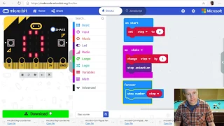 MakeCode for micro bit - Step Counter