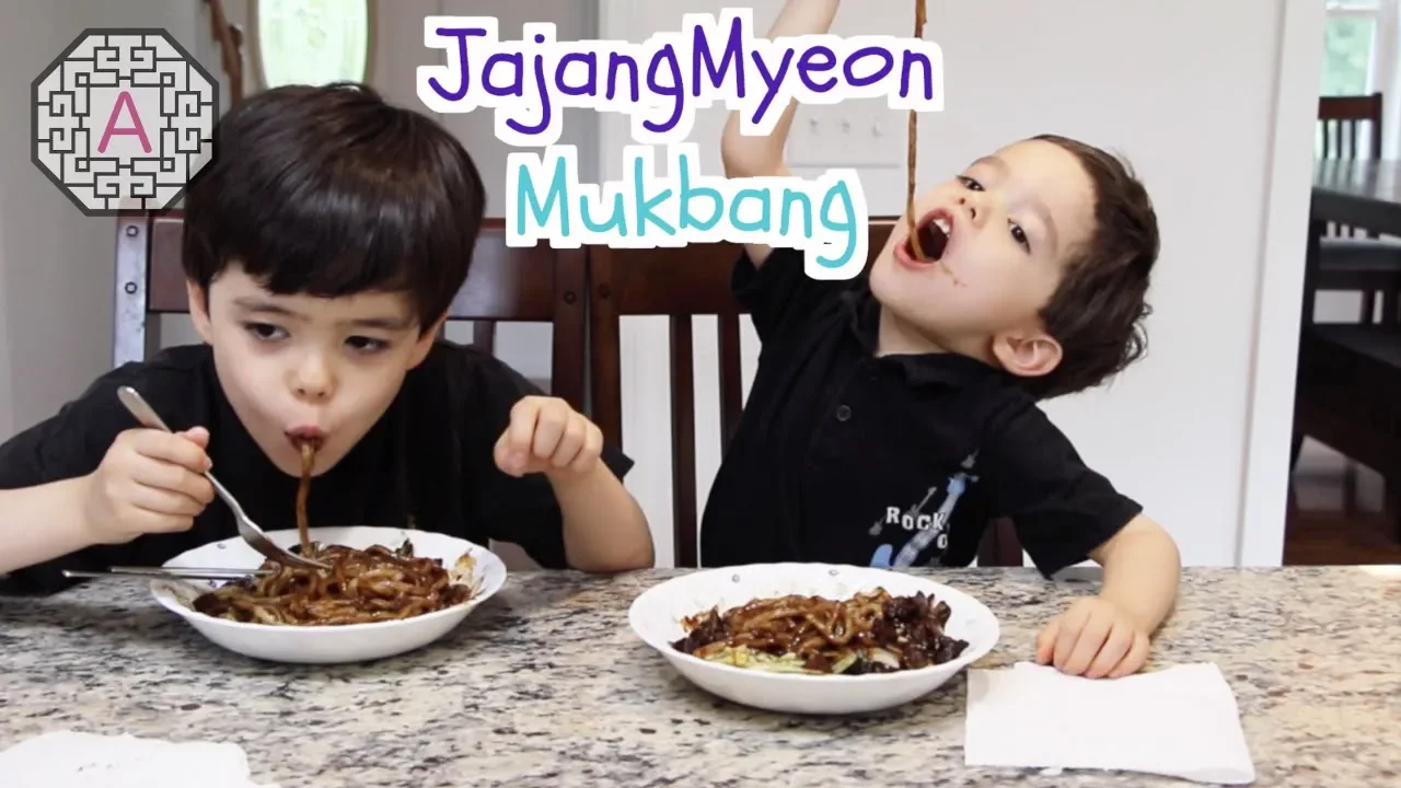 JaJangMyeon A.K.A. Black Bean Paste Noodles MukBang ( )   Aeri