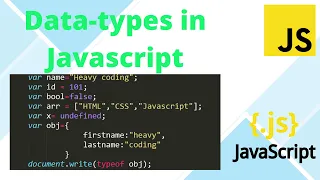 Data Types in javascript in hindi Javascript tutorial for beginners - 5