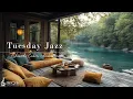 Download Lagu Tranquill Jazz In Lakeside | Living Coffee Tuesday Morning With Gentle Jazz Music For Positive Mo...