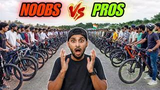 NOOBS VS PROS: 100+ RIDERS Ka STUNT BATTLE!