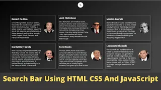 Search Bar Using HTML CSS And JavaScript JavaScript Search Filter
