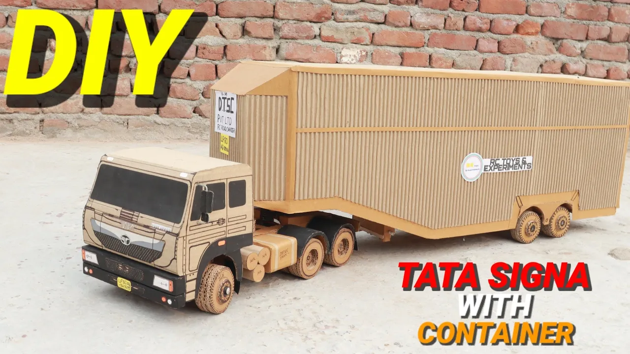 How To Make RC Hydraulic Tata Signa Car Carrier Container Truck From Cardboard And Homemade ll DIY 🔥