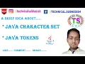 Java Character set Escape sequence in Java Java Tokens Unicode Character