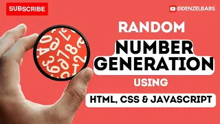 HTML CSS JavaScript Random Number Generator Tutorial