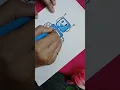 Easy Robot drawing and colouring