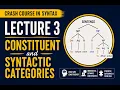 Syntactic Categories Constituent Analysis Explained Syntax Lecture 3