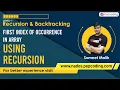 First Index of Occurrence in Array using Recursion Algorithms in JAVA